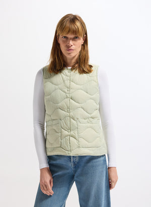 Chaqueta de plumón ultraligera sin mangas para mujer Pyrenex Orite Vest verde pastel
