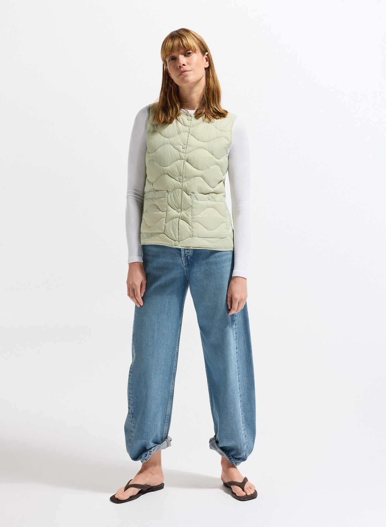 Doudoune ultra-lègère sans manches femme Pyrenex Orite Vest verte pastel