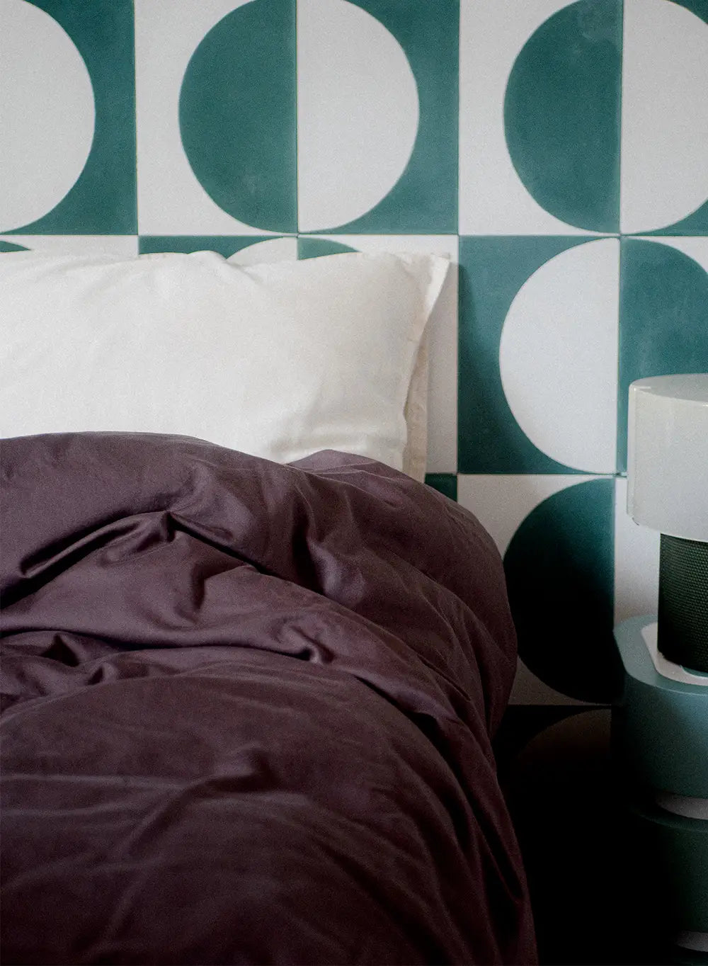 Housse de couette Lily unie marron en coton et TENCEL™ Lyocell-1