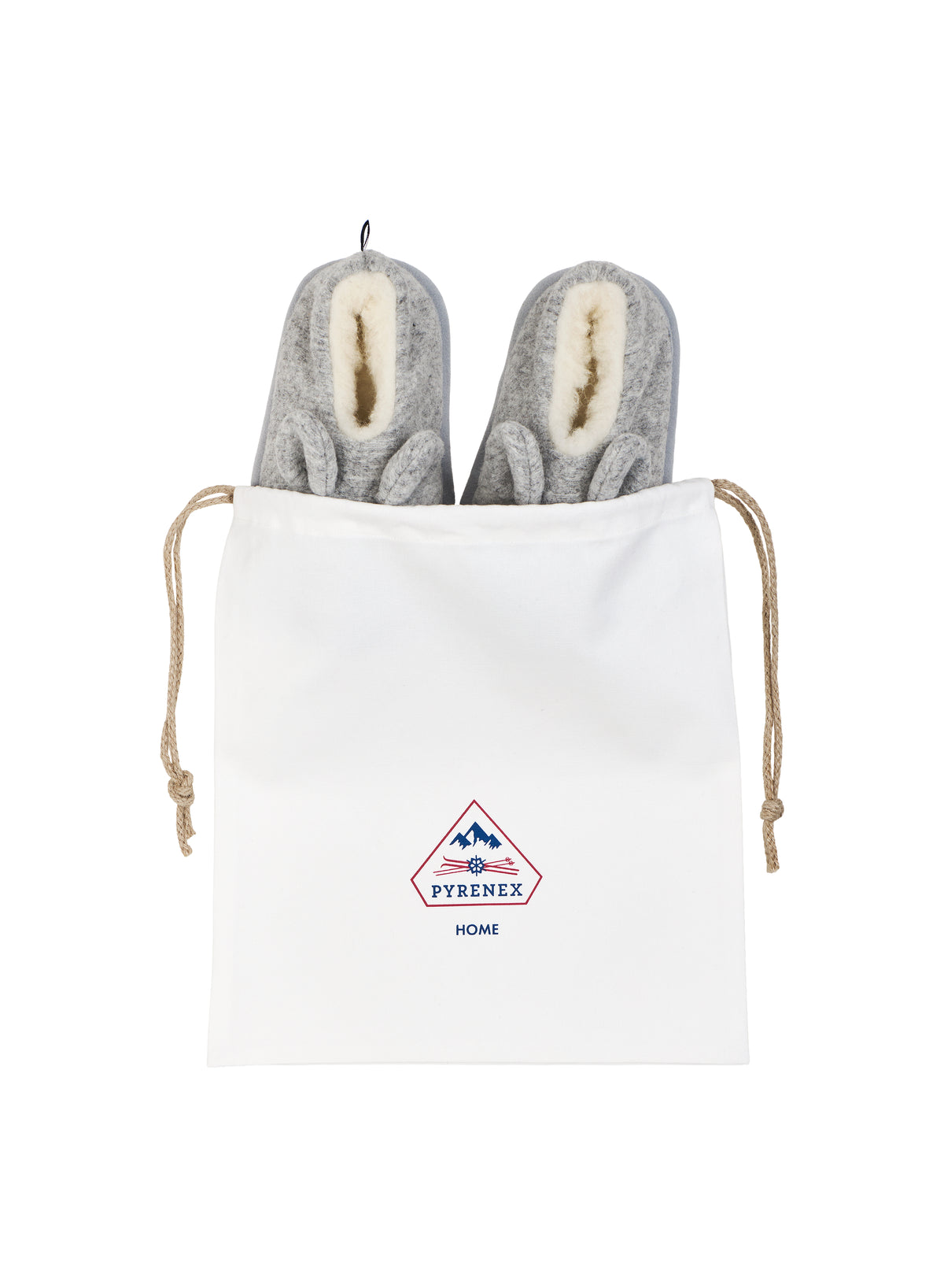 Chaussons 100% laine mérinos enfant gris clair