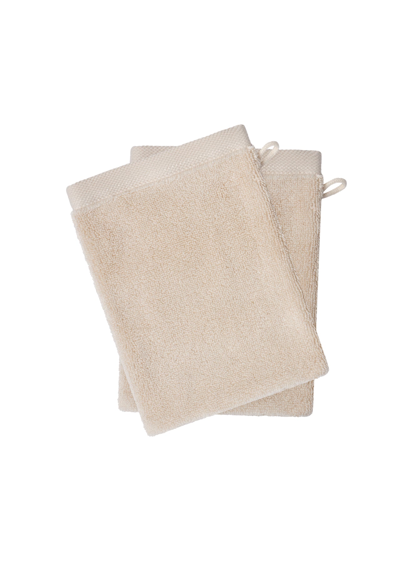 Set de deux gants de toilette écru Hana