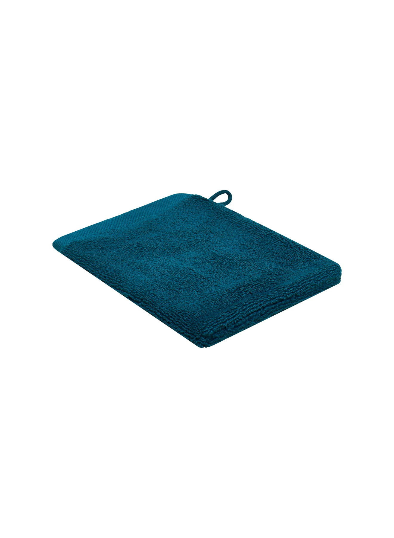 Set de deux gants de toilette bleu paon Hana