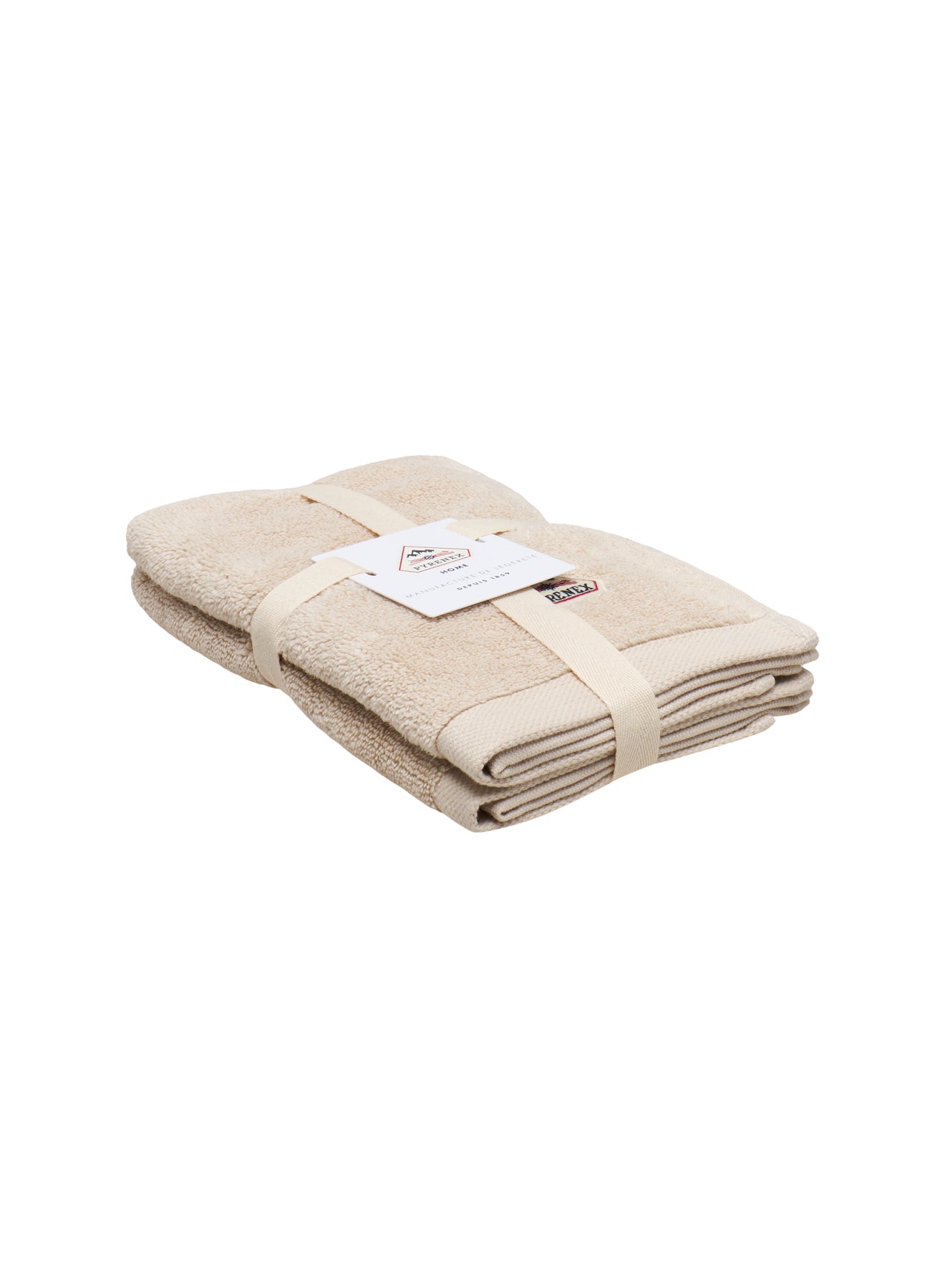 Set of two ecru Hana guest towels-3