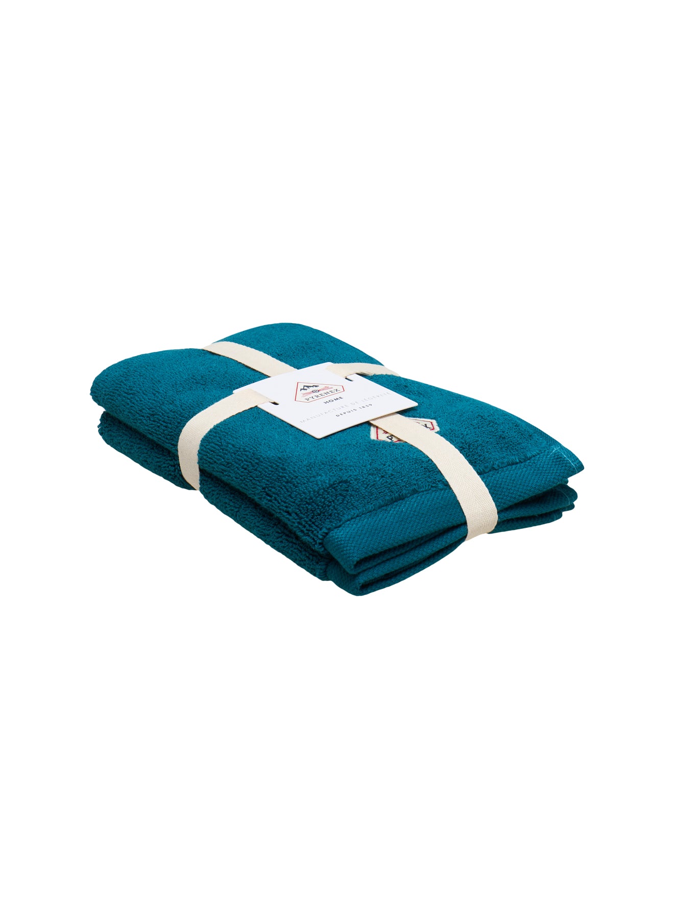 Set de deux serviettes invités bleu paon Hana