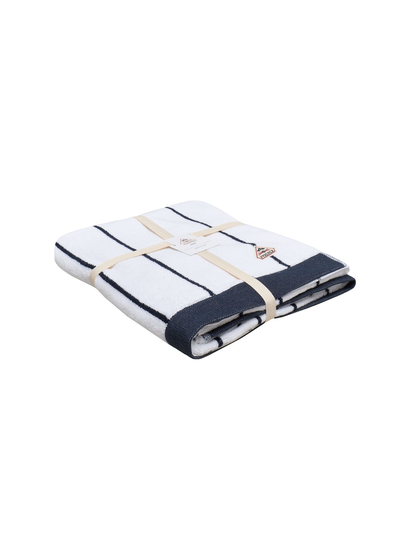 Maxi drap de bain bleu foncé Yumi rayé