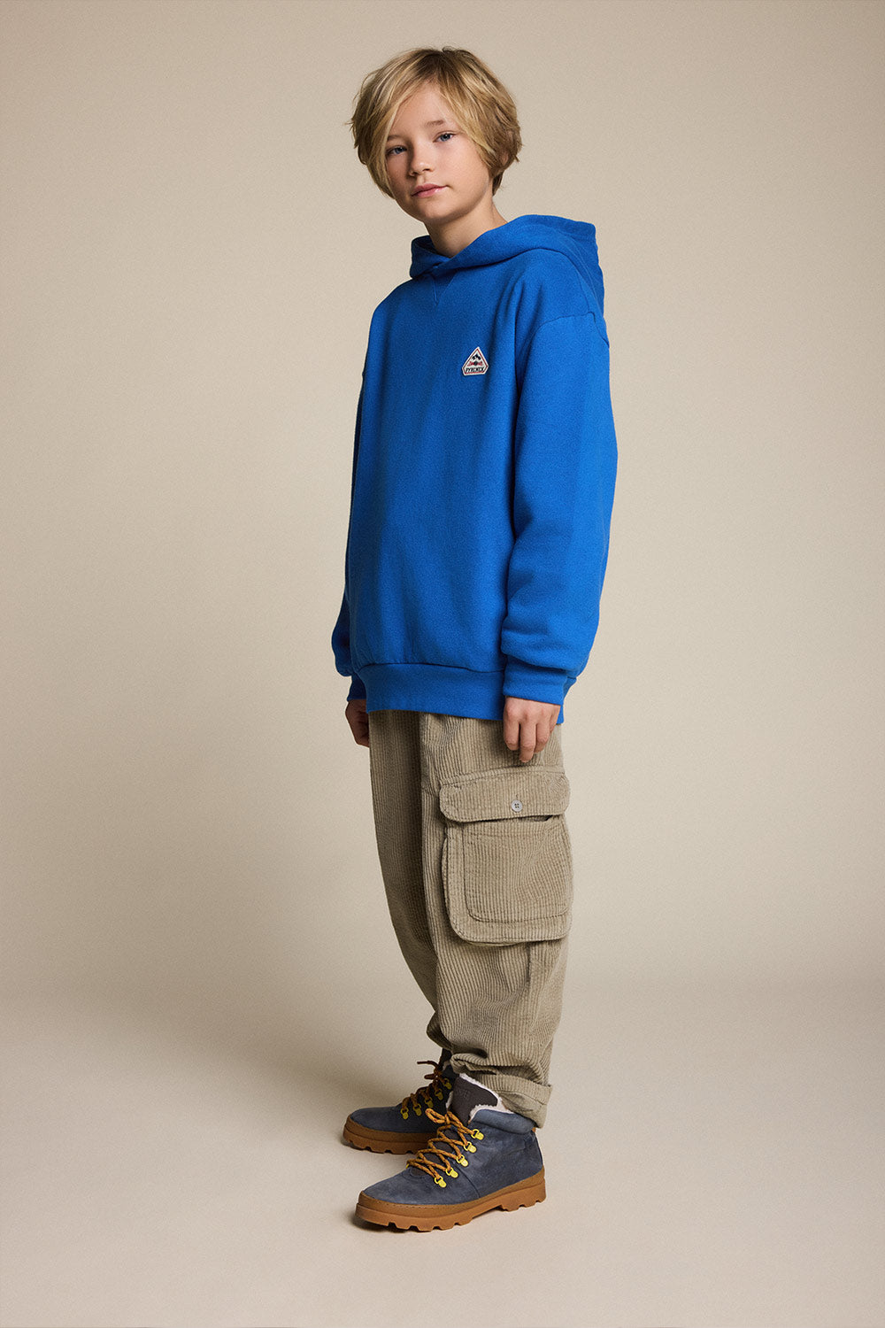Sweat à capuche enfant en coton bio Pyrenex Arcol bleu électrique-2