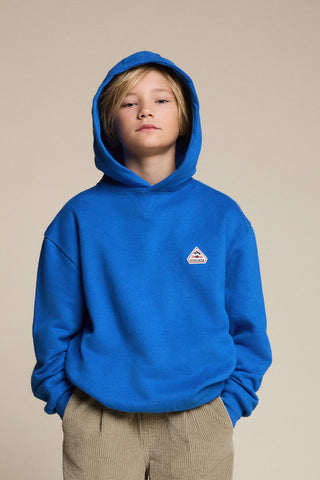 Sweat à capuche enfant en coton bio Pyrenex Arcol bleu électrique