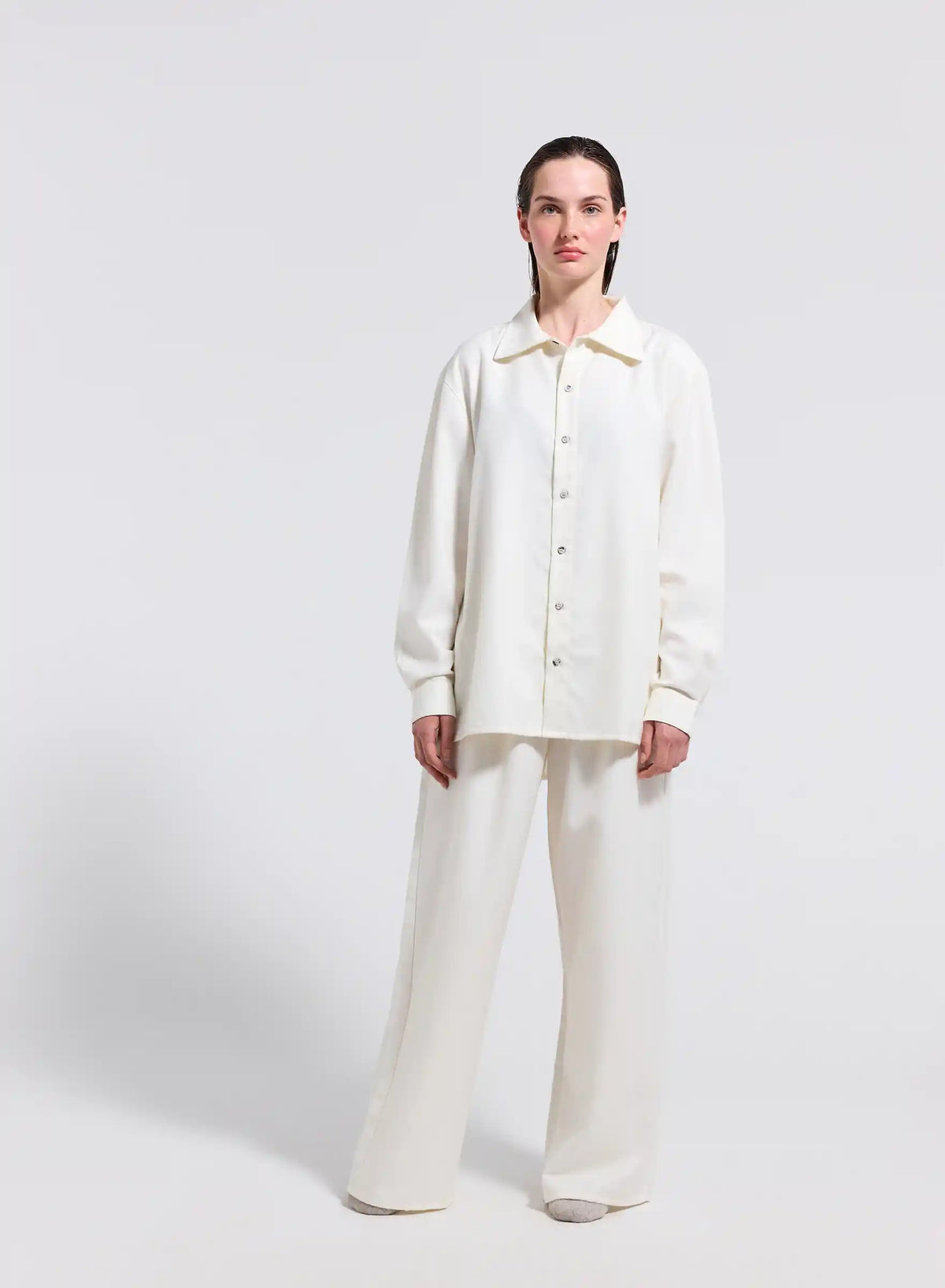 Pyjama Paul flanelle 100% coton blanc