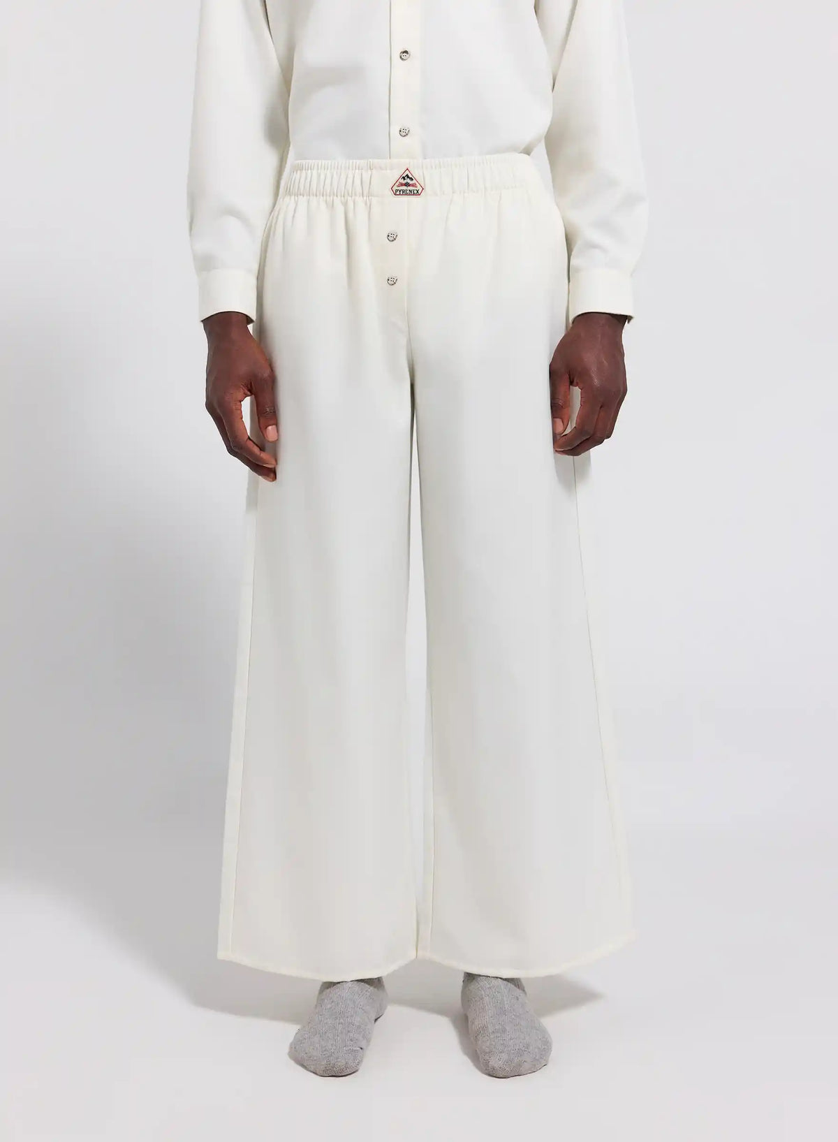 Pyjama Paul flanelle 100% coton blanc