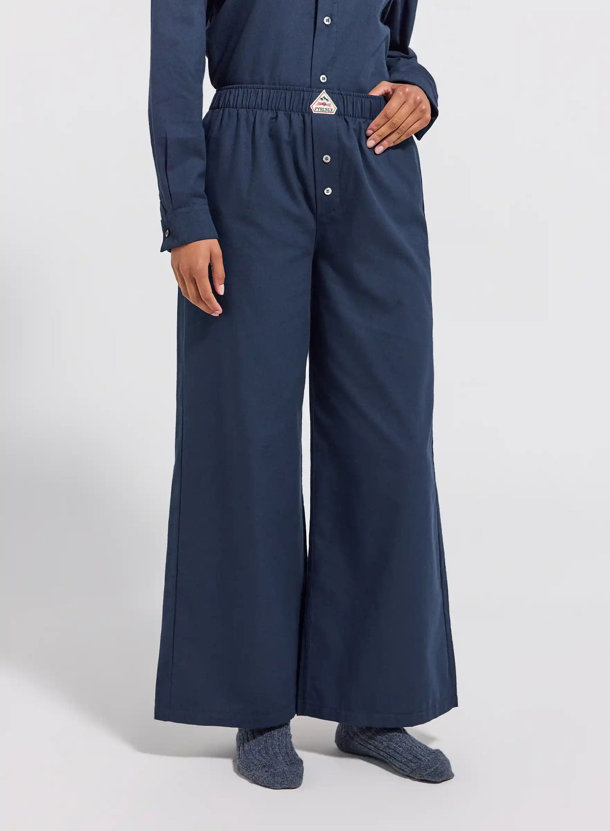 Pyjama Paul flanelle 100% coton bleu marine-11