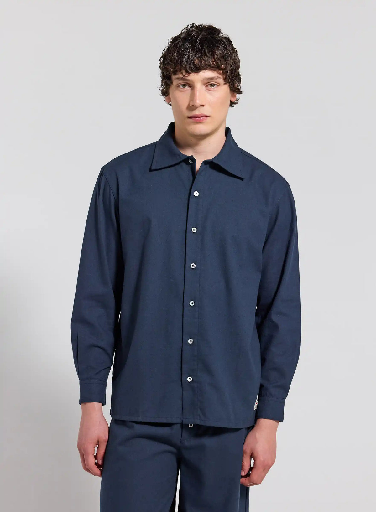 Pyjama Paul flanelle 100% coton bleu marine