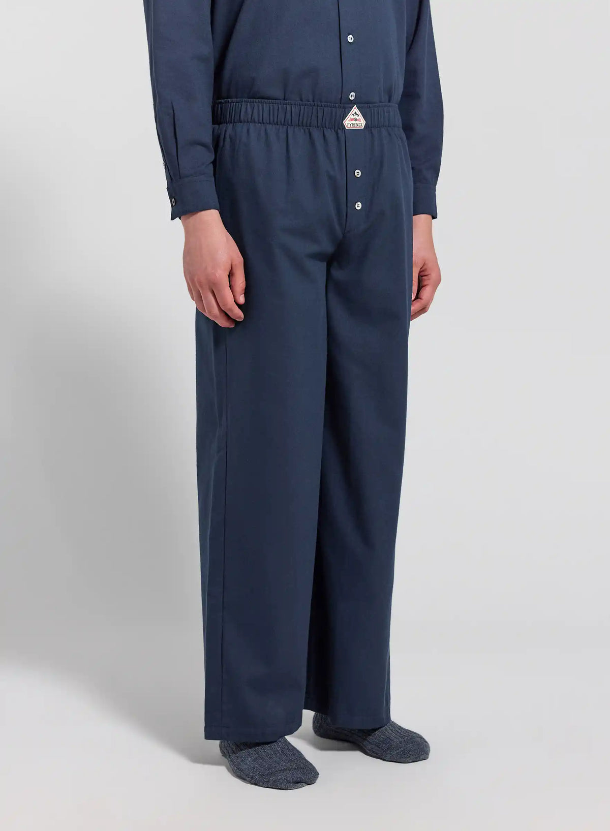 Pyjama Paul flanelle 100% coton bleu marine