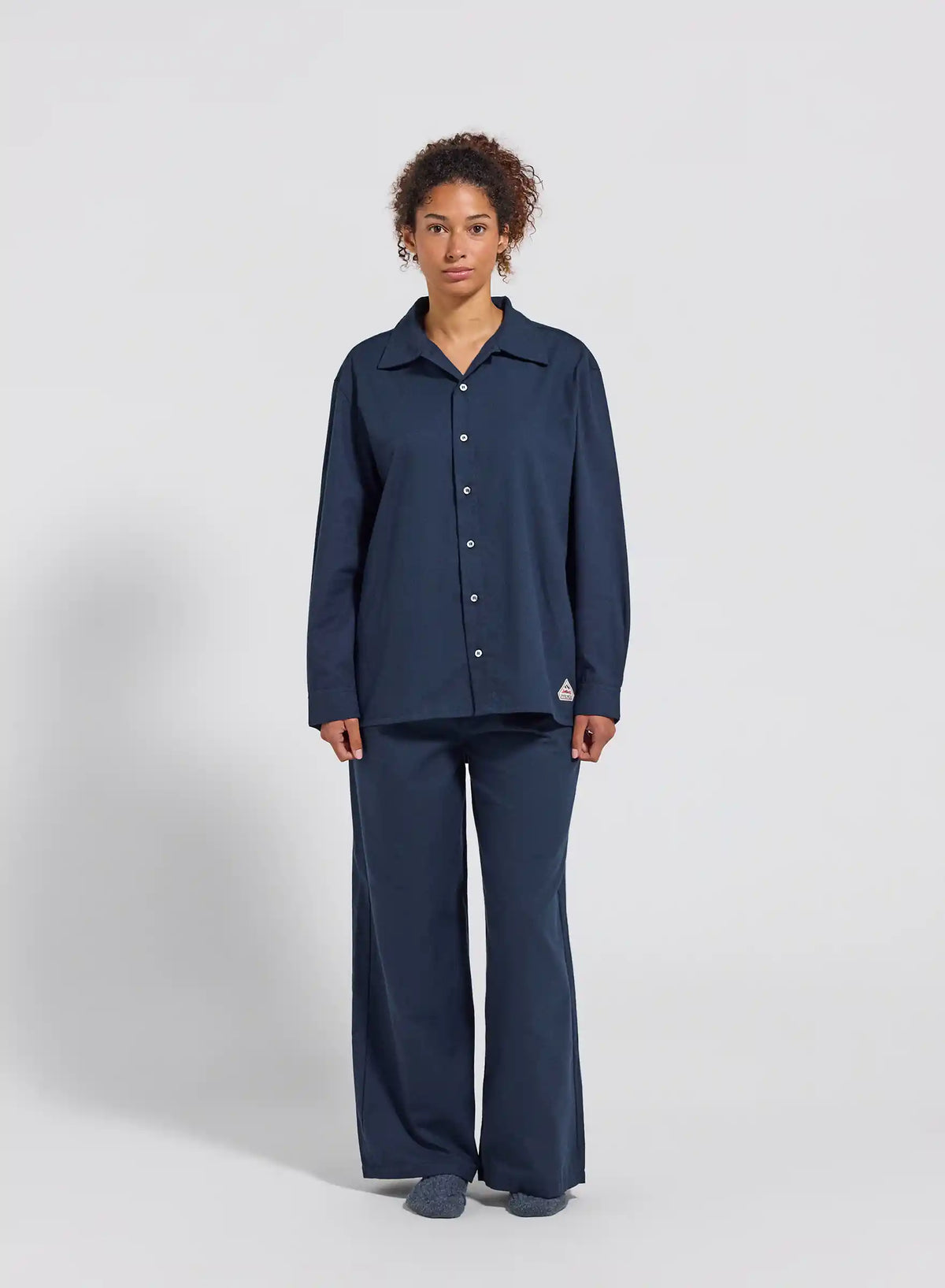 Pyjama Paul flanelle 100% coton bleu marine-4