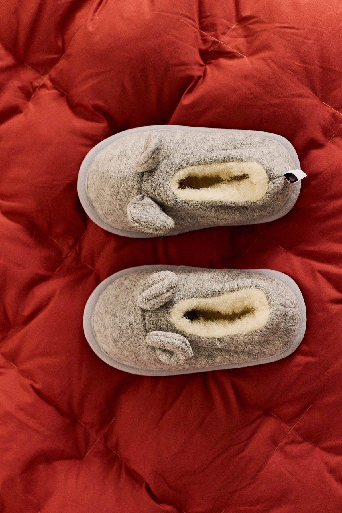 Chaussons 100% laine mérinos enfant gris clair