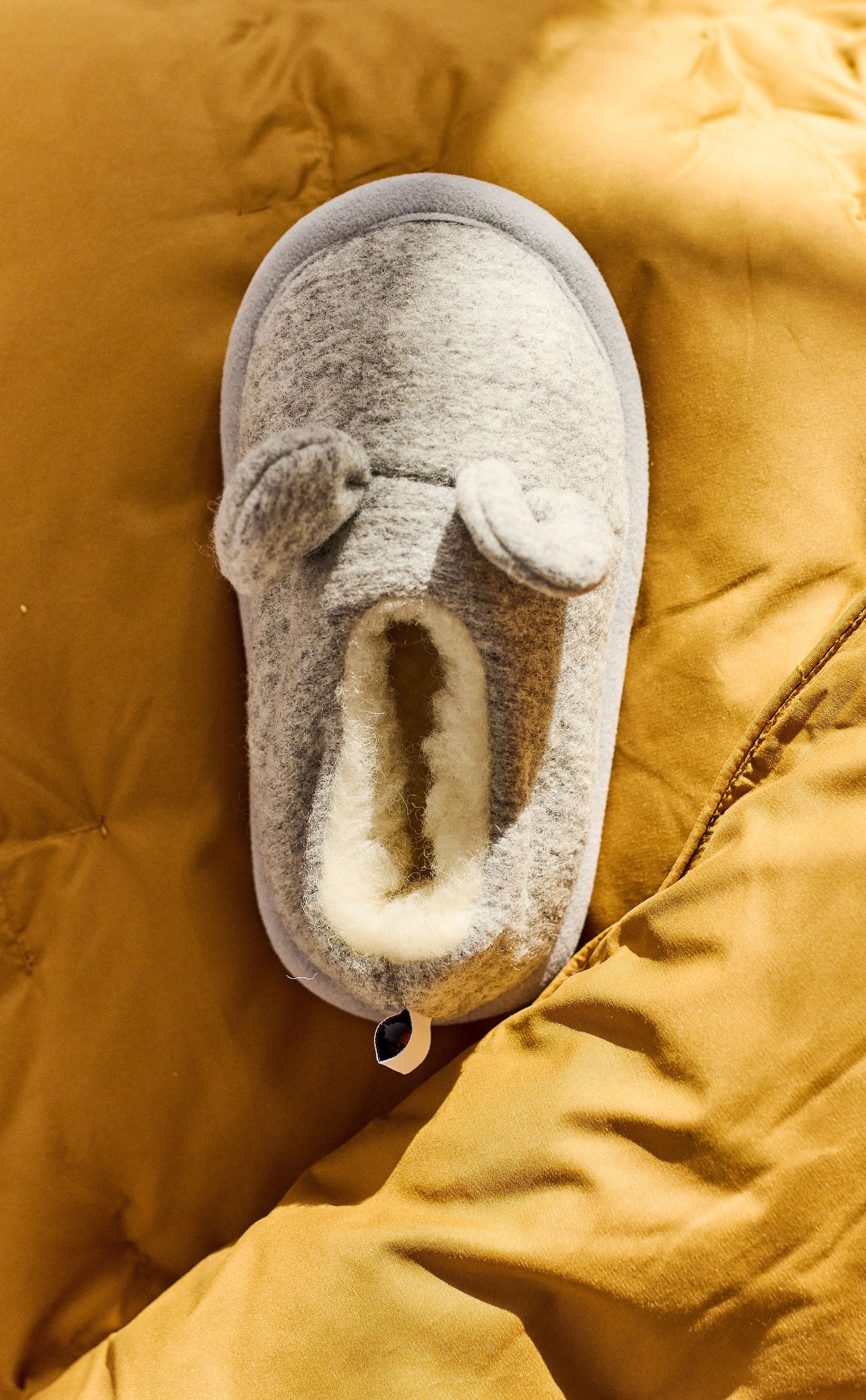 Chaussons 100% laine mérinos enfant Moss gris clair-2