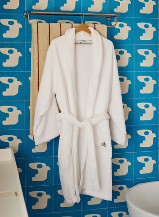 Peignoir en coton blanc Hana