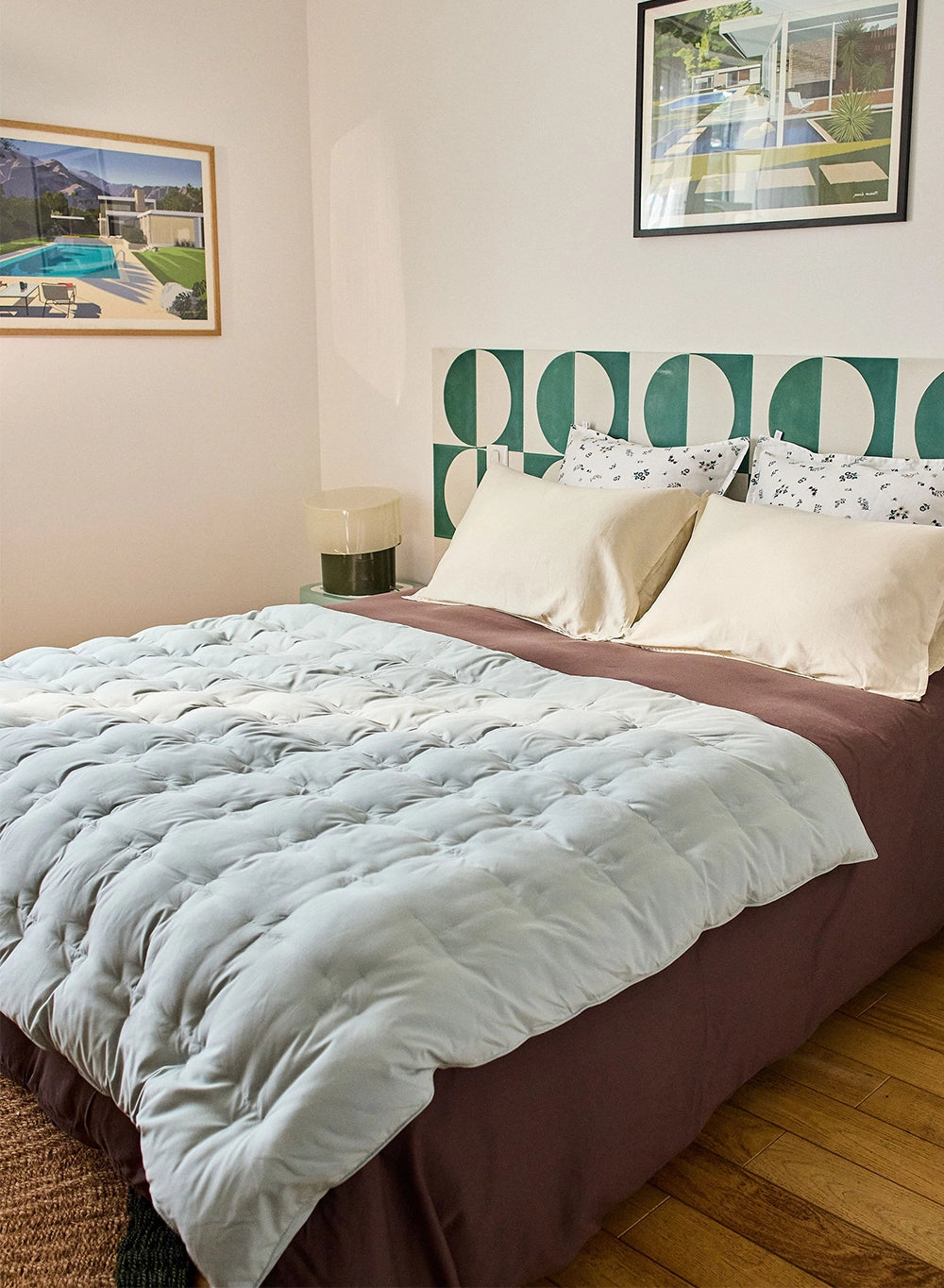 Plaid Caresse Vert de gris