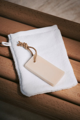 Set de deux gants de toilette blanc Hana