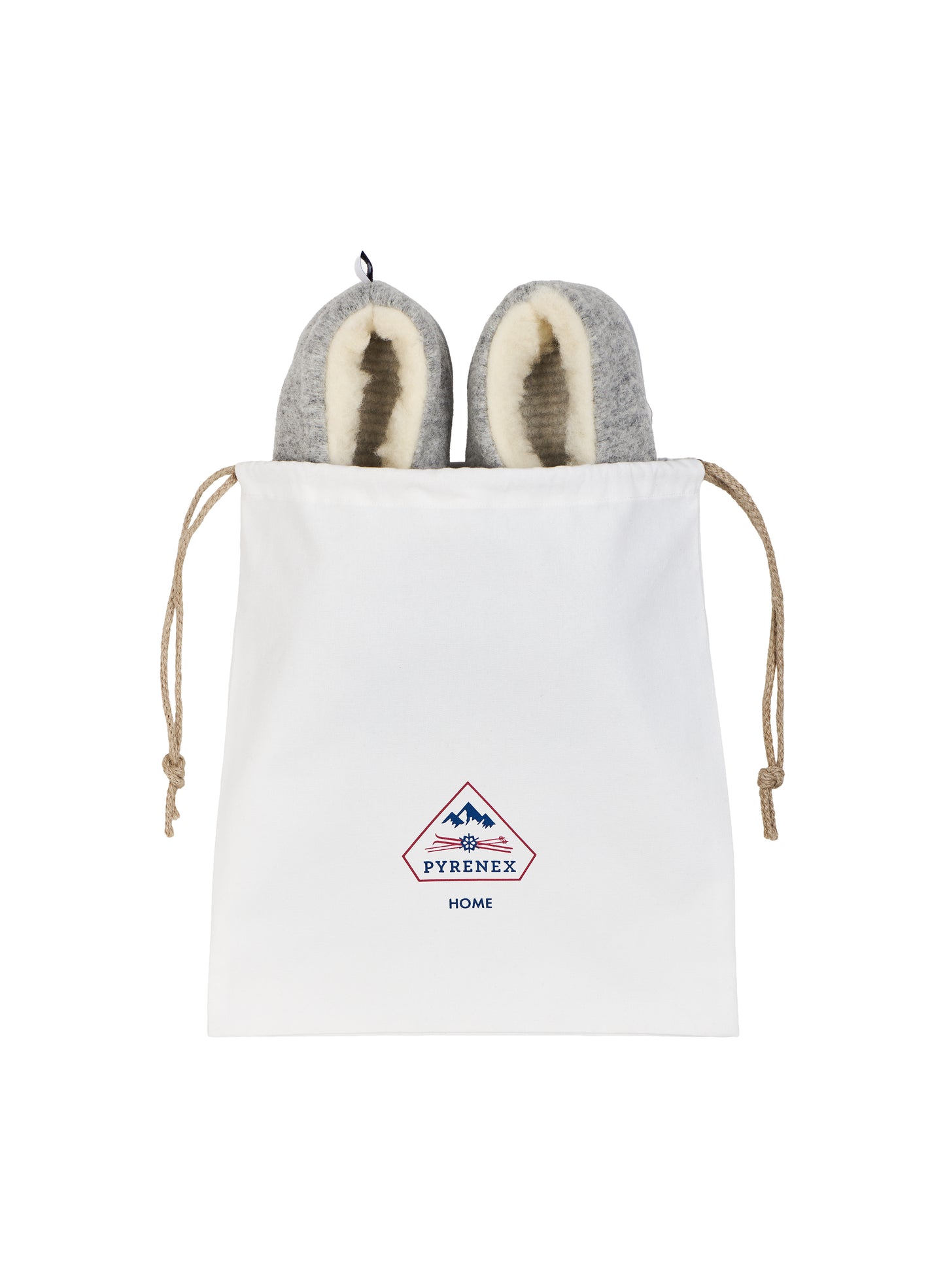 Chaussons 100% laine mérinos Solveig unisexe gris clair