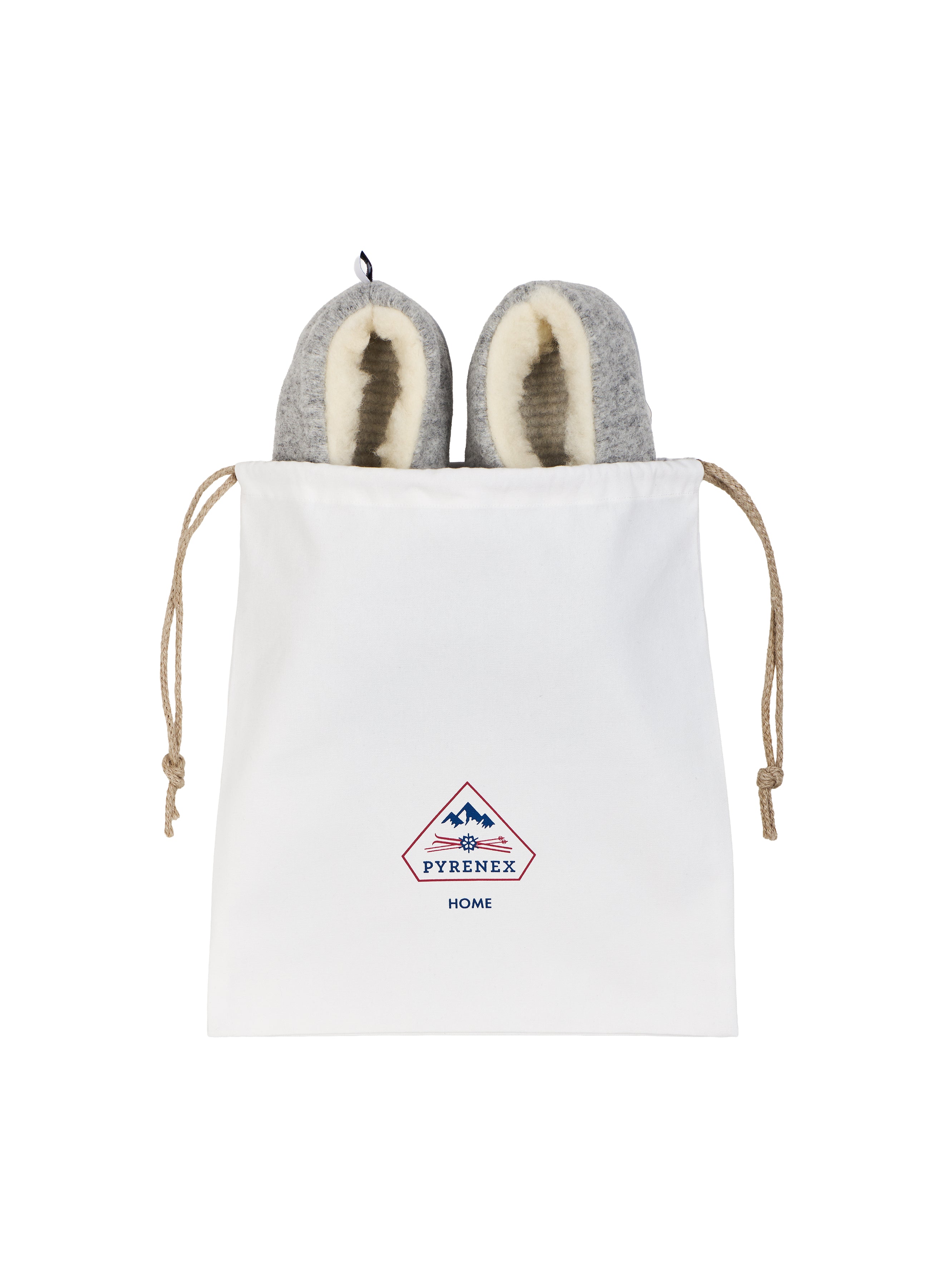 Chaussons 100% laine mérinos Solveig unisexe gris clair-7