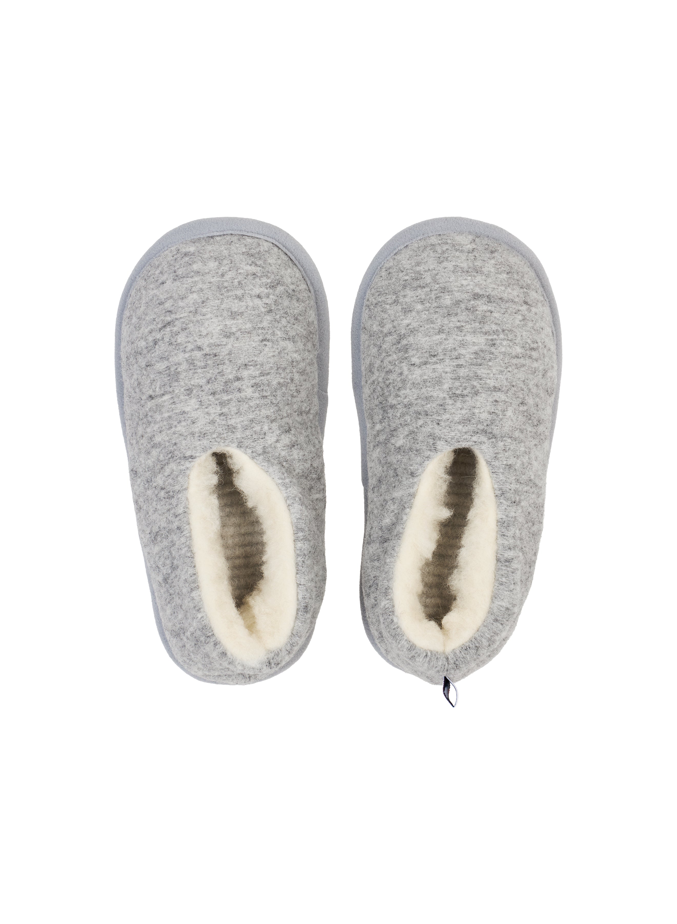 Chaussons 100% laine mérinos Solveig unisexe gris clair-6