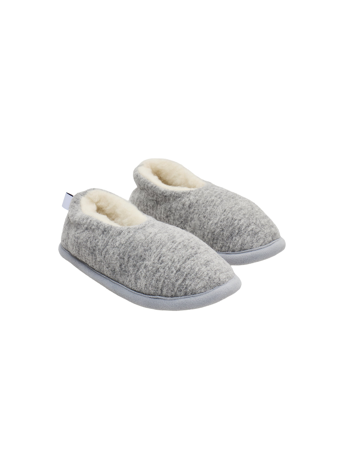 Chaussons 100% laine mérinos Solveig unisexe gris clair-12