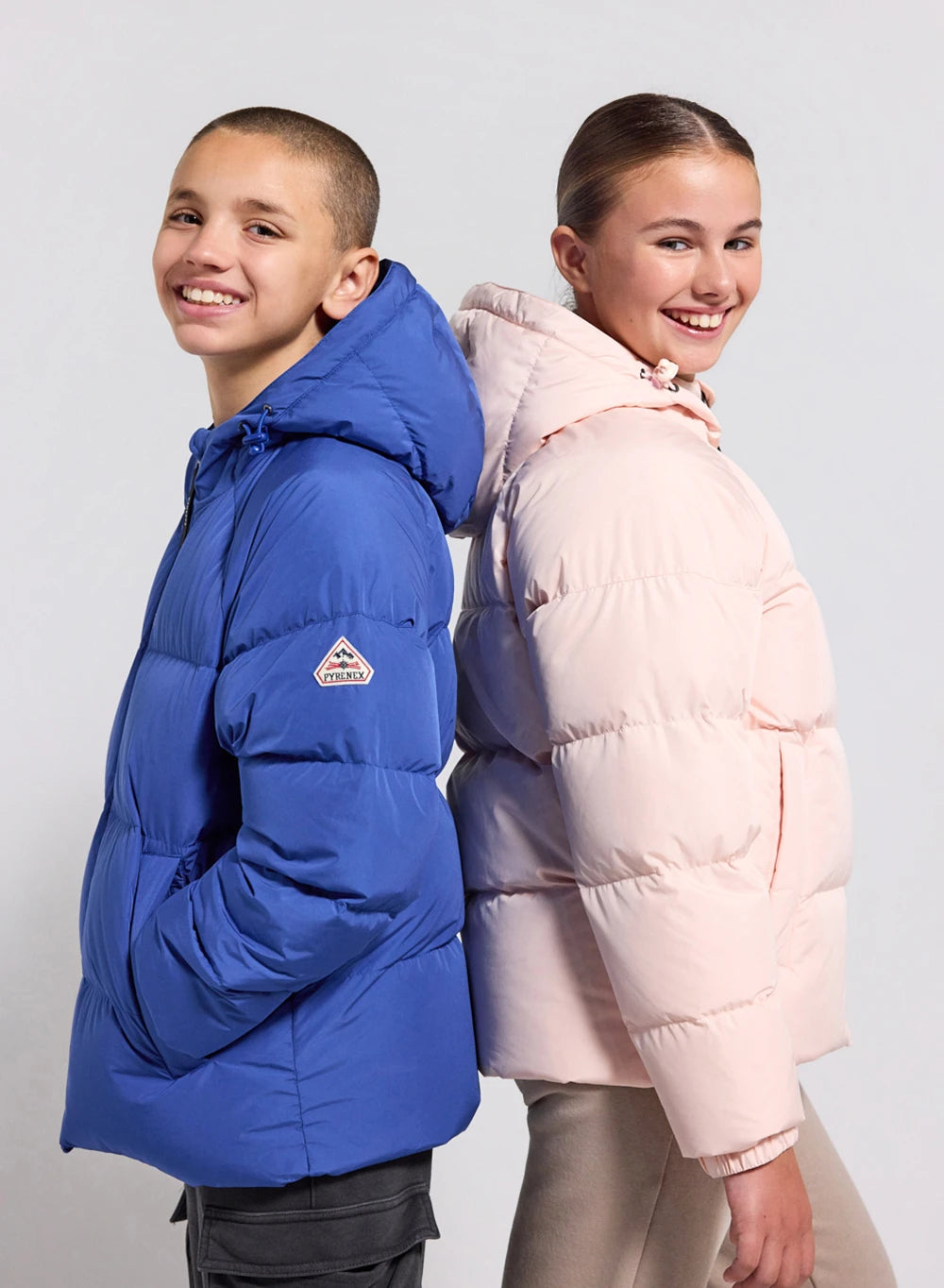 Pyrenex Sten Smooth unisex children's hooded down jacket, blue-11