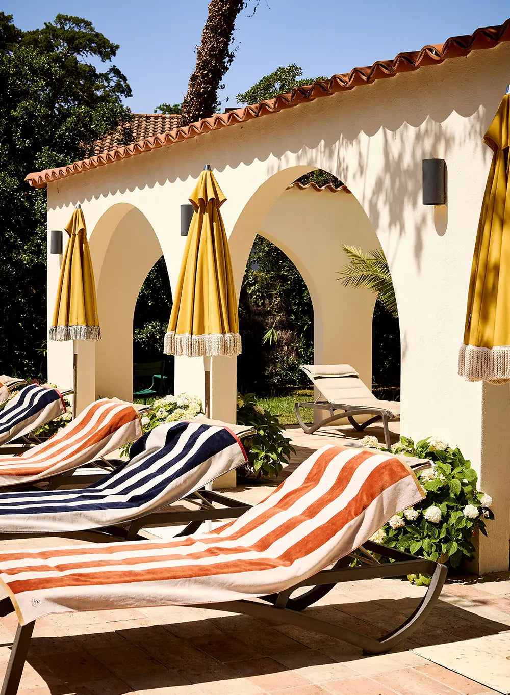 Serviette de plage Sora 100% coton rayures tissées terracotta-6