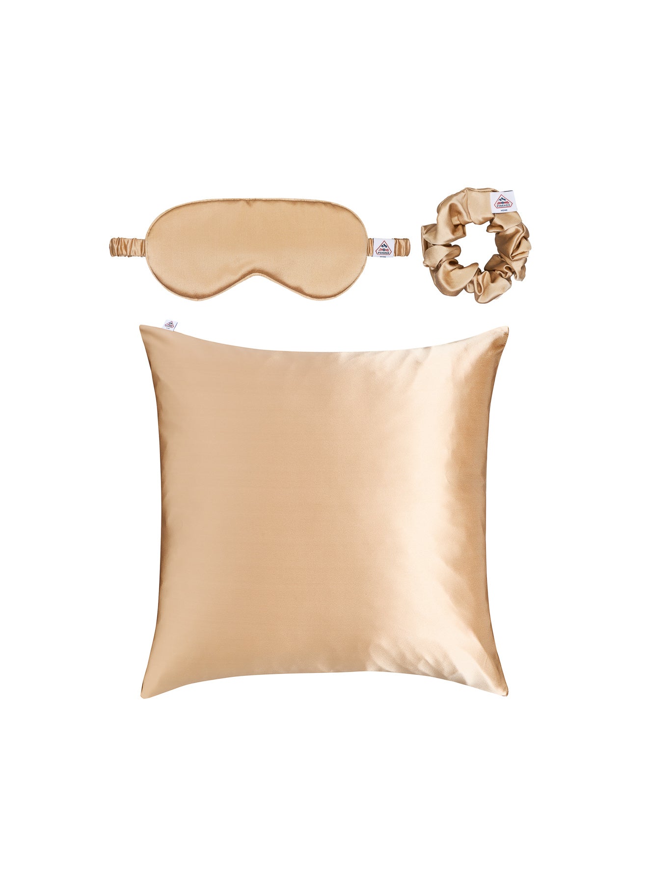 Coffret soie taupe 65X65