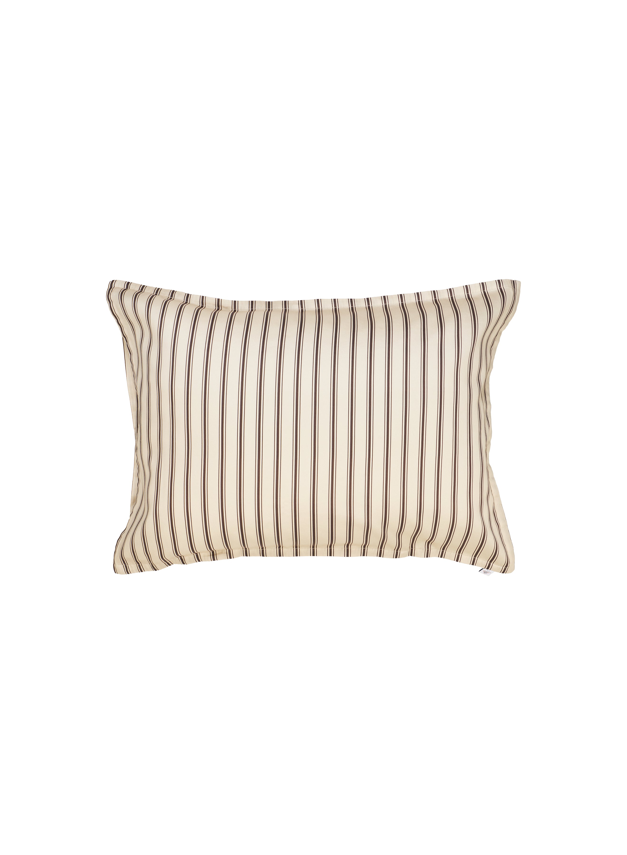 Taies d'oreiller x2 à rayures marron et écru en coton et TENCEL™ Lyocell-4