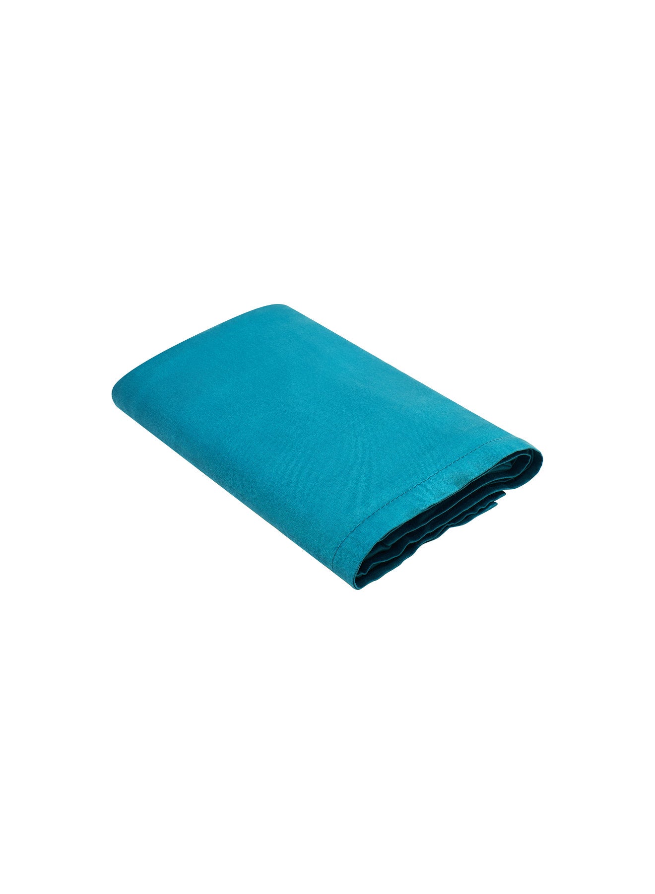 Taies d'oreiller x2 unies bleu paon en coton et tencel lyocell