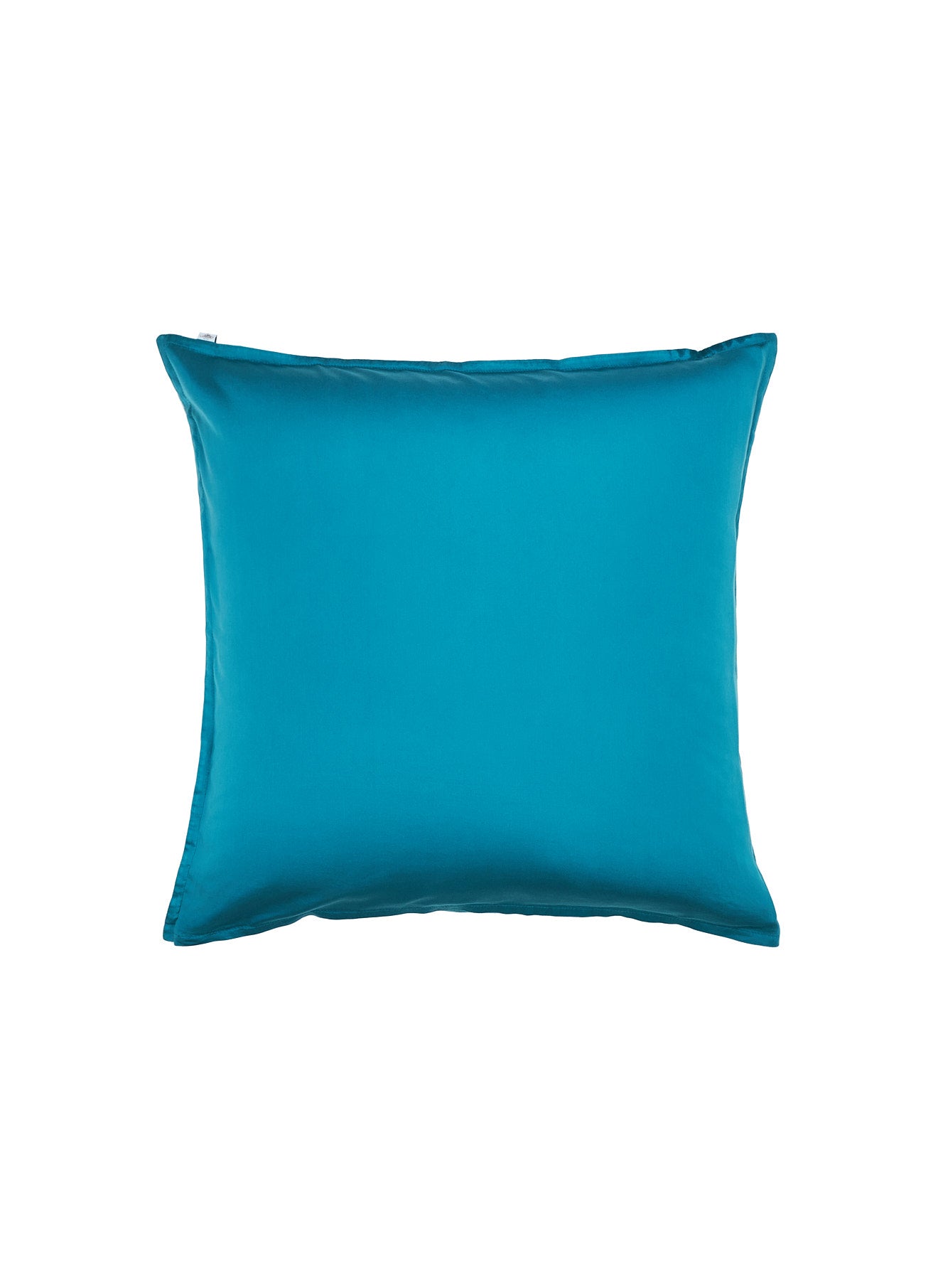 Taies d'oreiller x2 unies bleu paon en coton et tencel lyocell