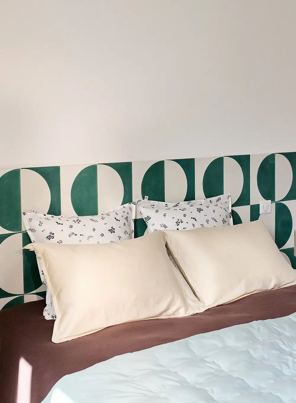 Taies d'oreiller x2 unies écru en coton et TENCEL™ Lyocell