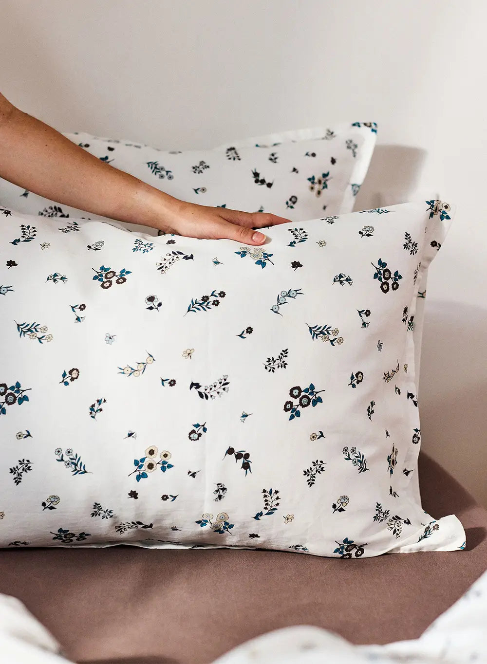 Kissenbezüge x2 mit Blumenmuster aus Baumwolle und TENCEL™ Lyocell-1