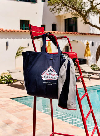 Maxi navy blue tote bag Pyrenex