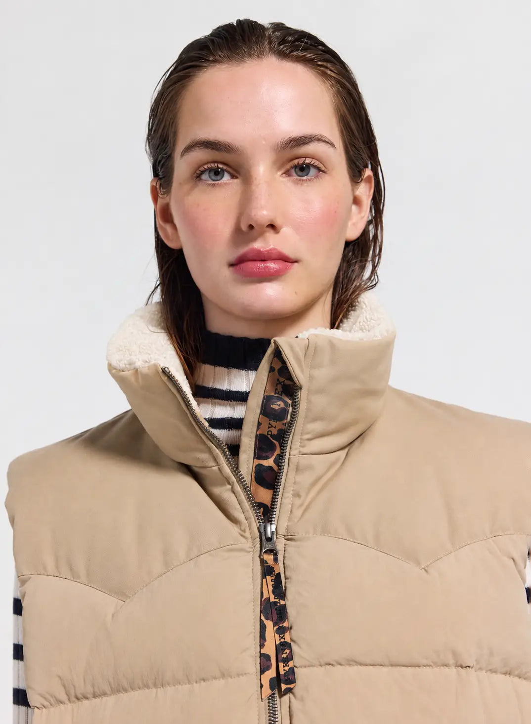 Doudoune sans manche Arsène femme Pyrenex x Balzac beige clair
