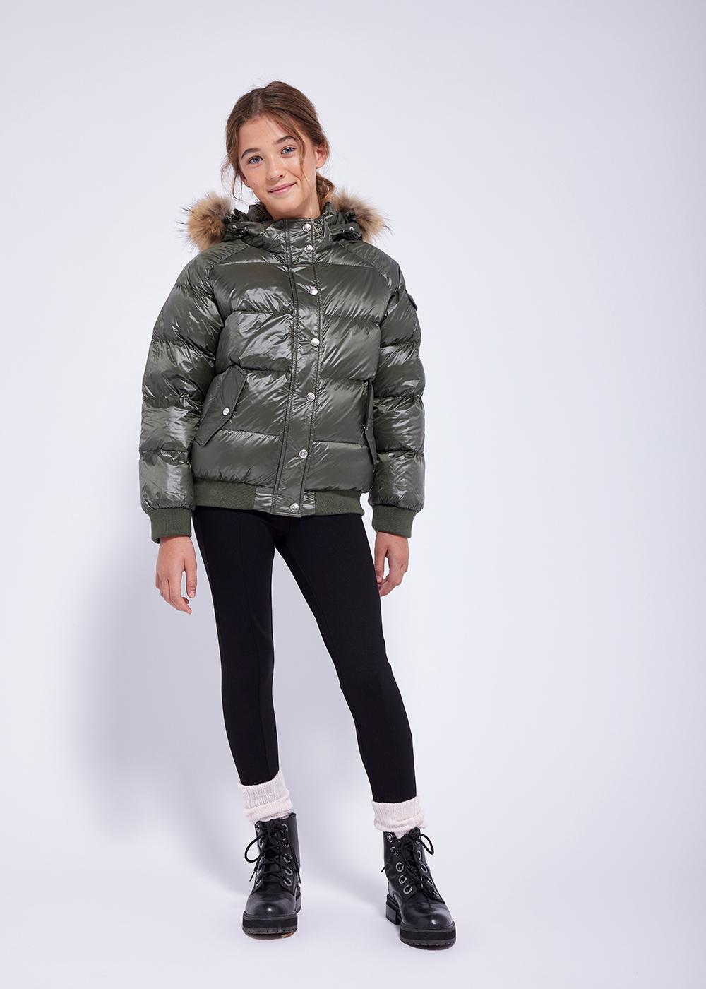 Aviator bomber for girl deep-khaki