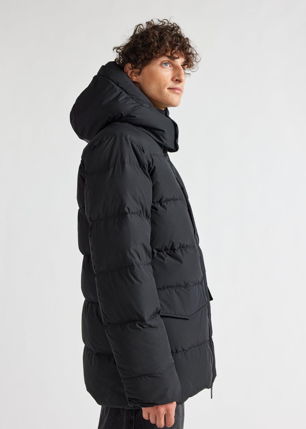 Men's Pyrenex Sterling hooded warm down jacket black-3