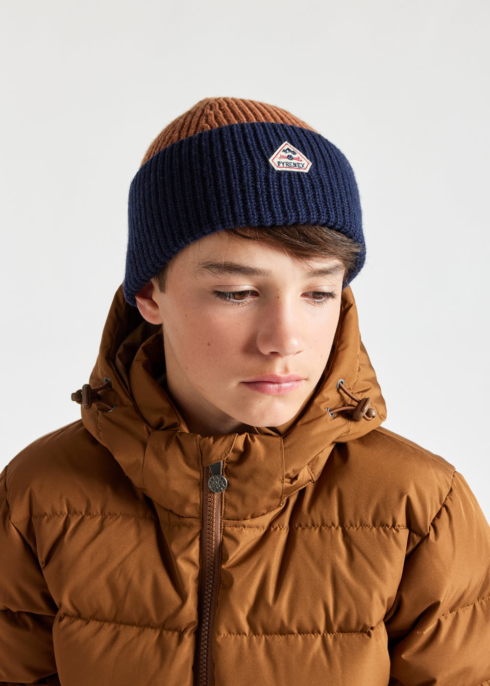 Bonnet enfant Pyrenex Frej en laine Terra-1