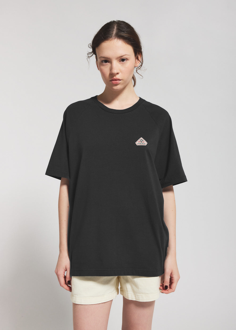 T-shirt unisexe en coton biologique Pyrenex Corto Black-1