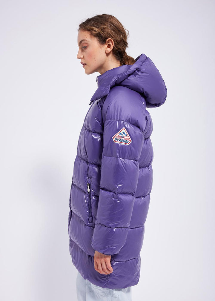 Pyrenex Fusion Damen-Daunenjacke mit Kapuze Mulberry