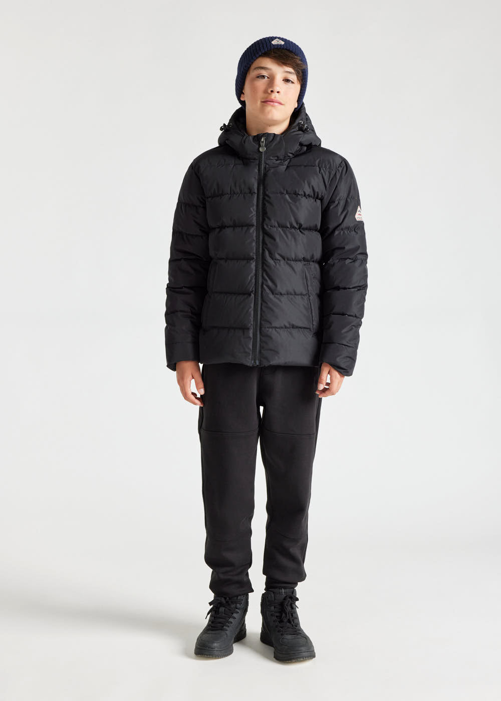 pyrenex Doudoune à capuche enfant Pyrenex Spoutnic Black Soldes Vêtements