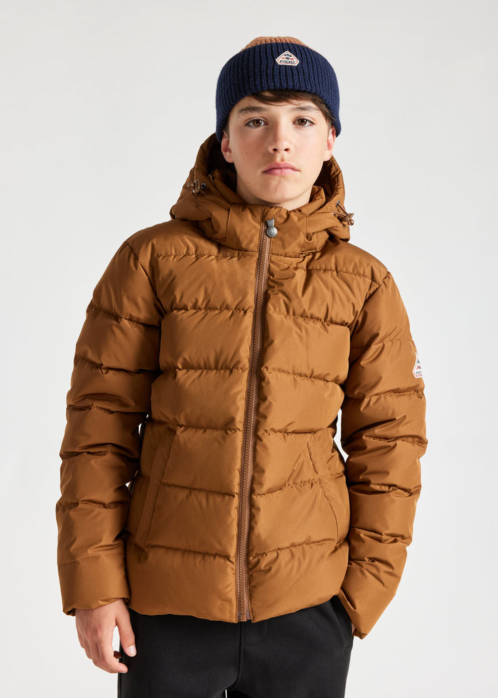 Kids' Pyrenex Spoutnic hooded down jacket terra-2