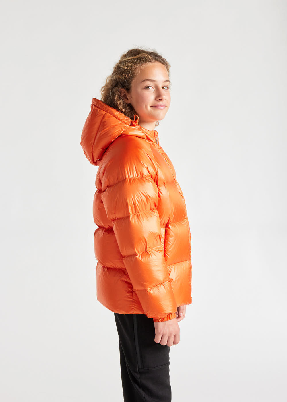 Kids' Pyrenex Sten hooded down jacket clementine-8