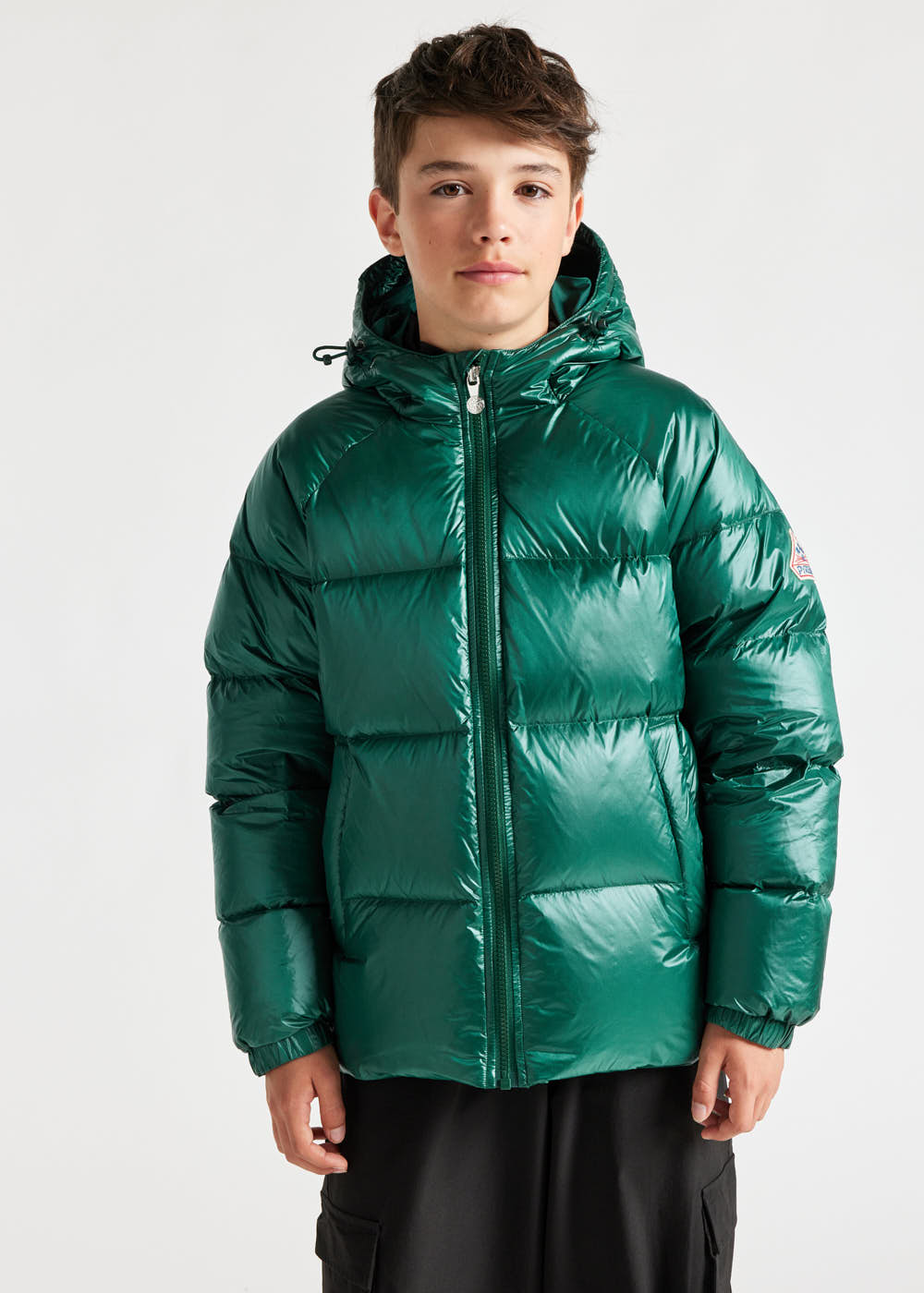 Kids' Pyrenex Sten hooded down jacket forest-biome-3