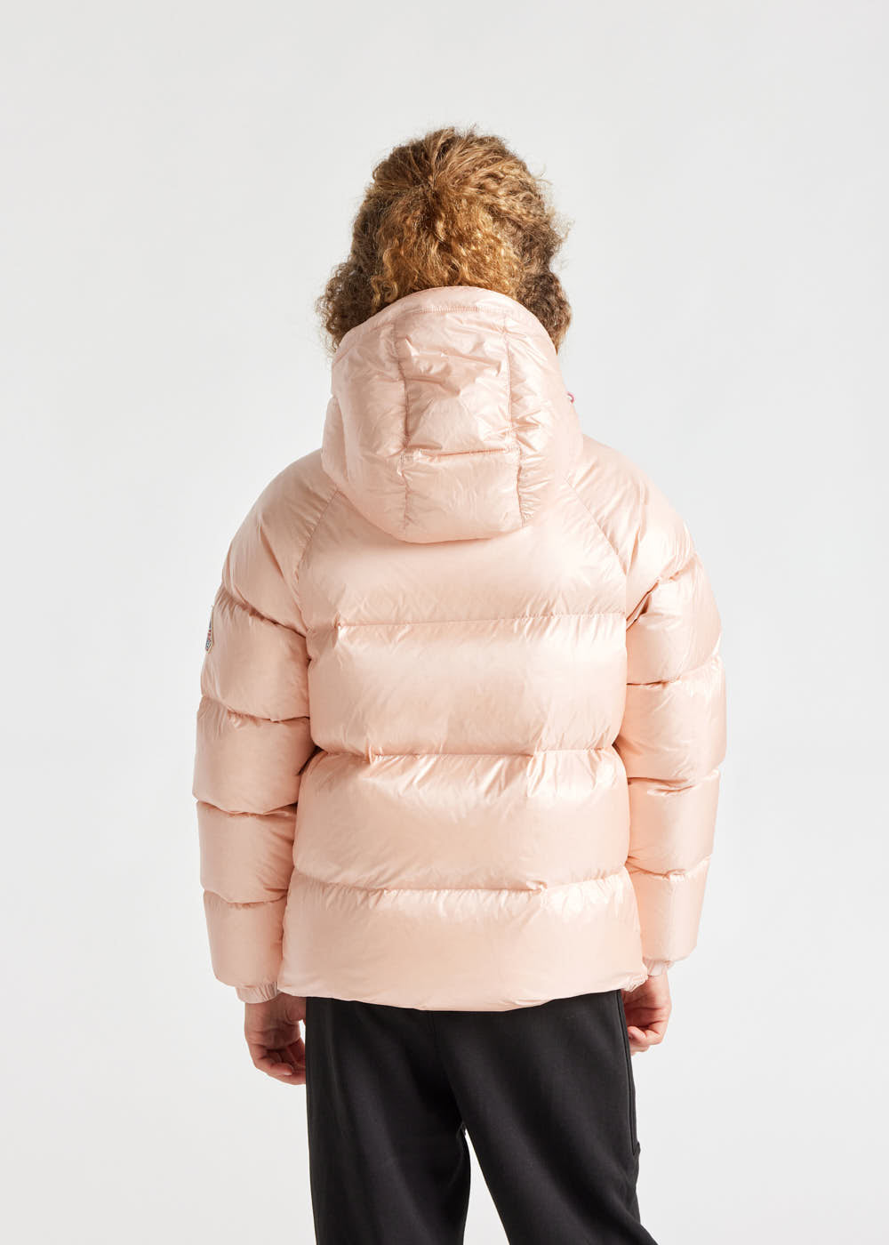 Kids' Pyrenex Sten hooded down jacket peach-whip-7