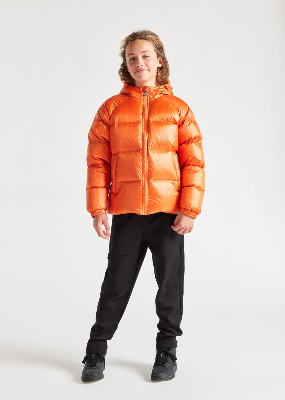 Kids' Pyrenex Sten hooded down jacket clementine-6