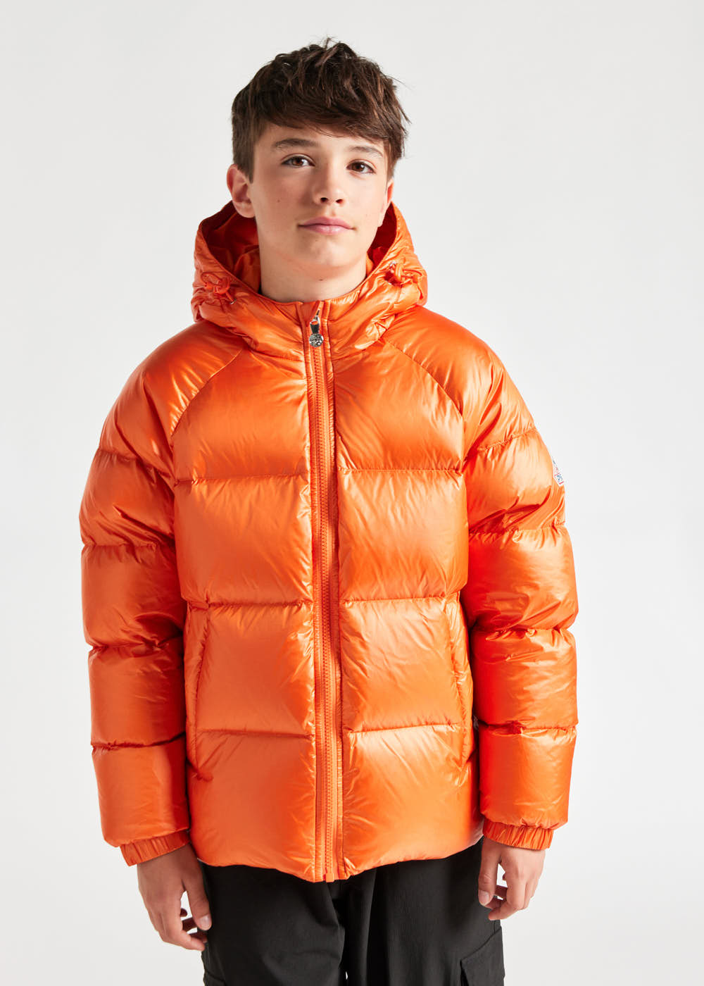 Kids' Pyrenex Sten hooded down jacket clementine-3