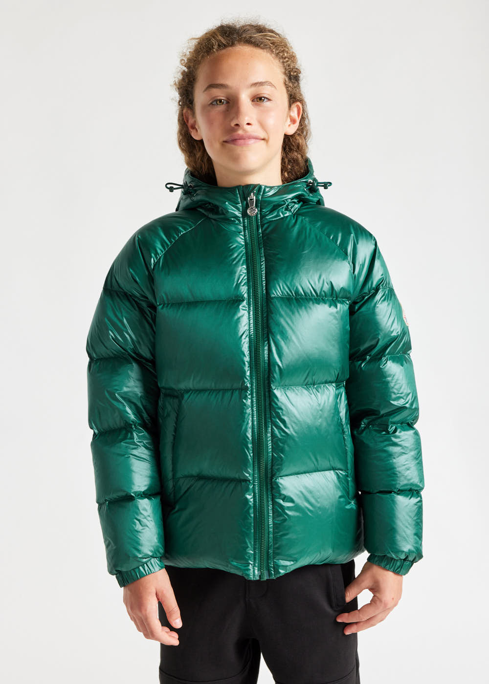 Kids' Pyrenex Sten hooded down jacket forest-biome-4