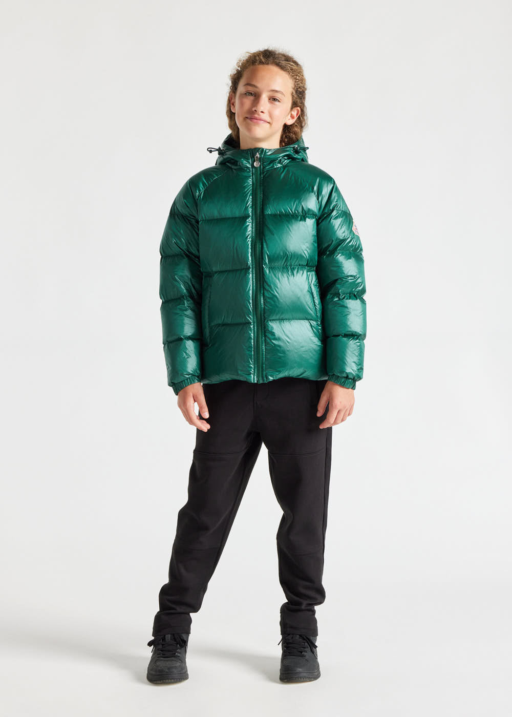 Kids' Pyrenex Sten hooded down jacket forest-biome-9